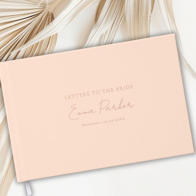 Letters to the Bride, Peach-Rose-Gold-Foil Guest Book (Letters to the Bride, Rose-Gold-Foil, Peach Foil Guest Book)