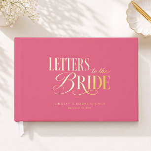 Letters to the Bride! Pink Bridal Shower Guest Book