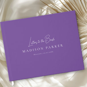 Letters to the Bride! Purple Bridal Shower Guest Book