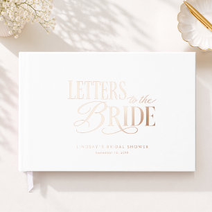 Letters to the Bride! White Bridal Shower Guest Book