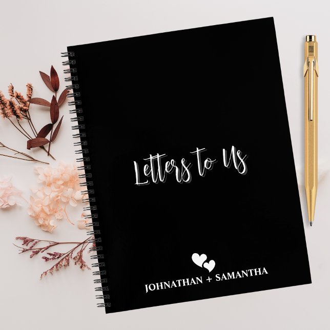 Letters To Us,Wedding Journal,Black Elegant Custom Notebook (Creator Uploaded)
