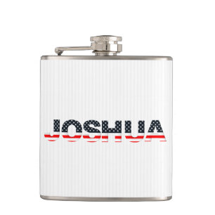 Letters With The American Flag Hip Flask