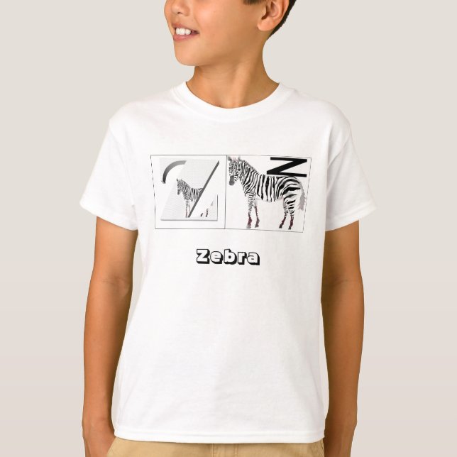 Letters - Z - Zebra T-Shirt (Front)