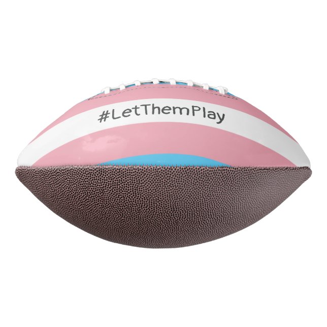 #LetThemPlay Transgender Athletes Trans Flag American Football (Rotated 90)