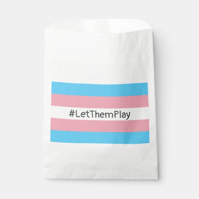 #LetThemPlay Transgender Athletes Trans Flag Favour Bags (Front)