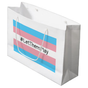 #LetThemPlay Transgender Athletes Trans Flag Large Gift Bag