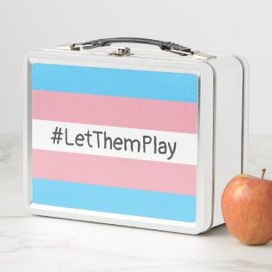 #LetThemPlay Transgender Athletes Trans Flag Metal Lunch Box