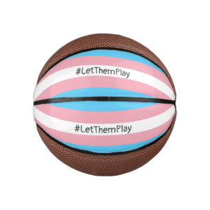 #LetThemPlay Transgender Athletes Trans Flag Mini Basketball