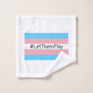 #LetThemPlay Transgender Athletes Trans Flag Wash Cloth