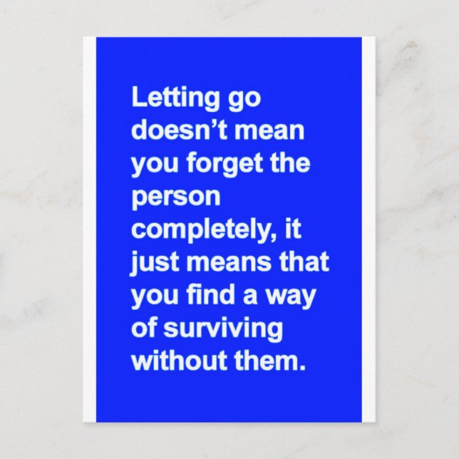 LETTING GO ADVICE DEFINITION QUOTES MISSING YOU CARD (Front)