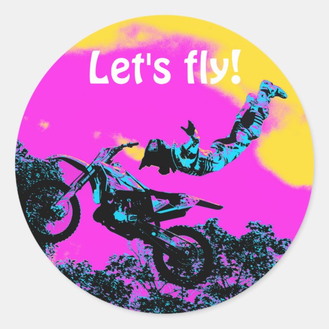 Letting Go - Freestyle Motocross Stunt Classic Round Sticker (Front)