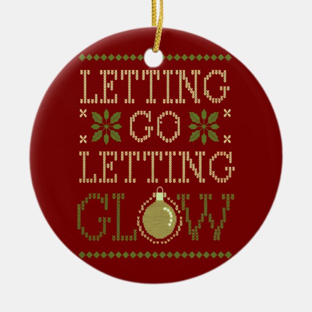 "Letting Go, Letting Glow" Holiday Ceramic Tree Decoration (Front)