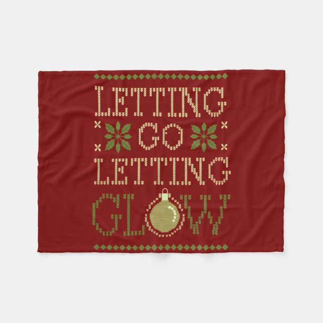 Letting Go Letting Glow Holiday  Fleece Blanket (Front (Horizontal))