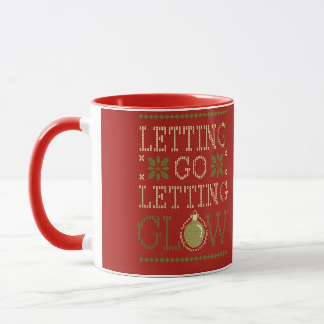 "Letting Go, Letting Glow" Personalised Holiday Mug (Left)
