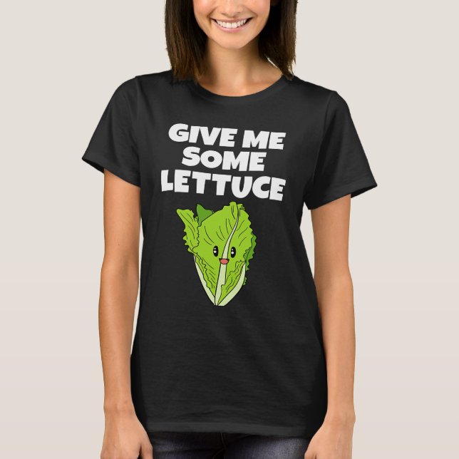 Letttuce Cute Leaf Vegetable Vegetarian Vegan T-Shirt (Front)