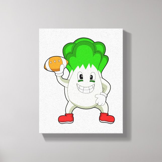 Lettuce at Football Sports Canvas Print (Front)
