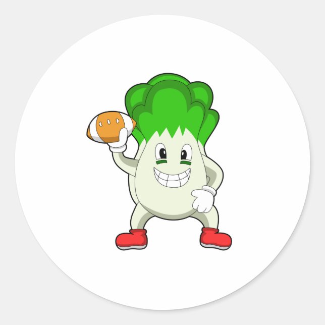 Lettuce at Football Sports Classic Round Sticker (Front)