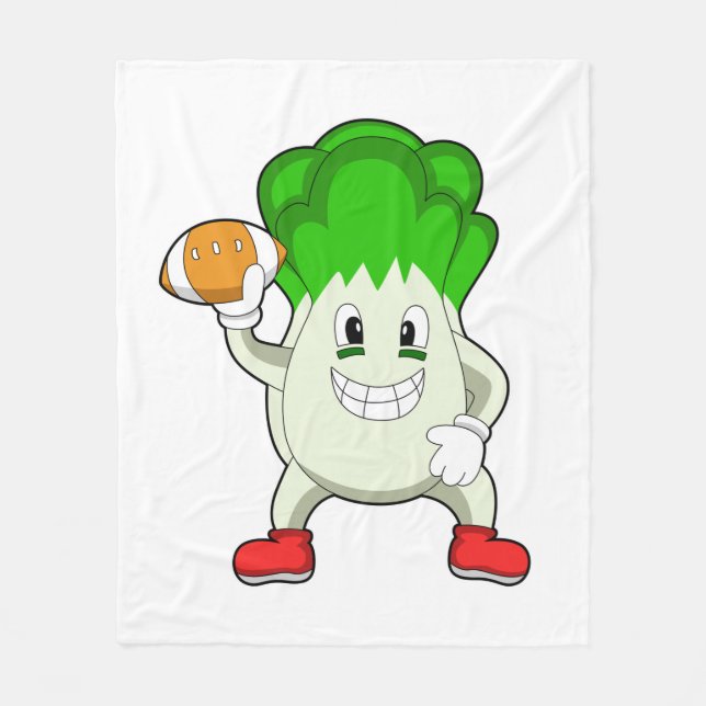 Lettuce at Football Sports Fleece Blanket (Front)