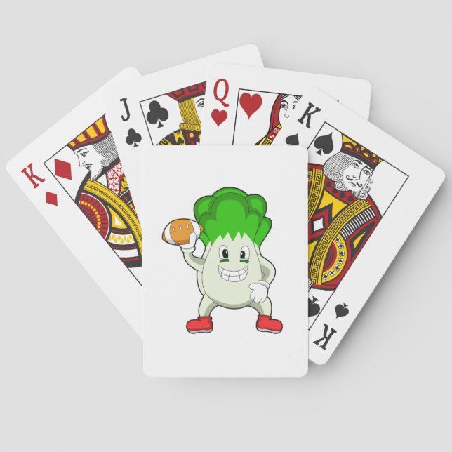 Lettuce at Football Sports Playing Cards (Back)