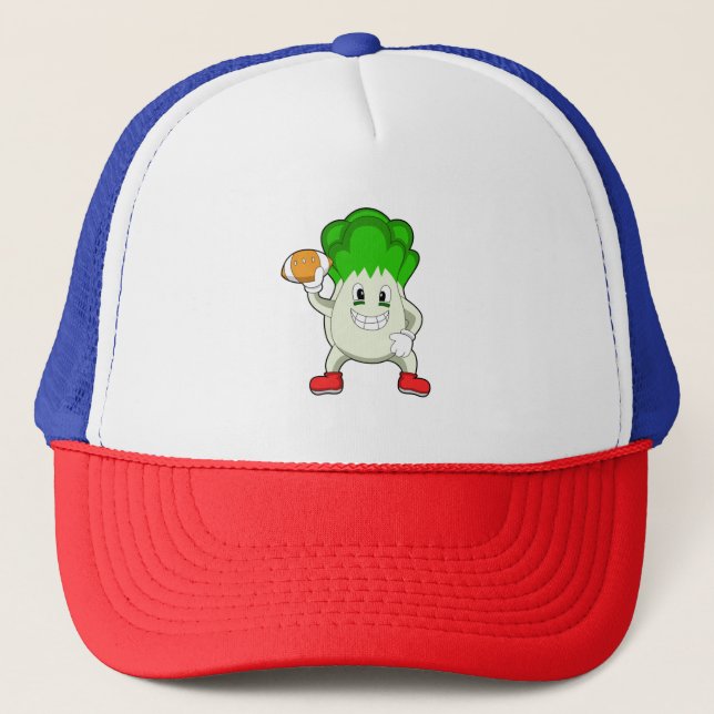 Lettuce at Football Sports Trucker Hat (Front)