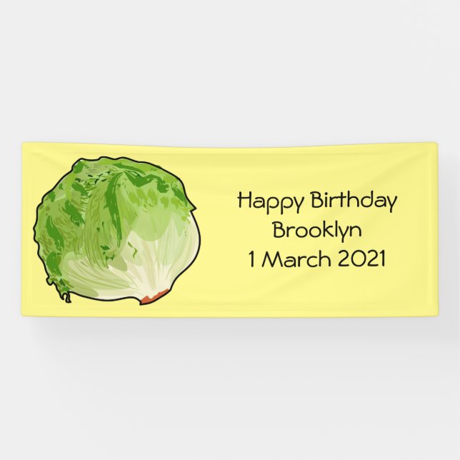 Lettuce cartoon illustration banner (Horizontal)