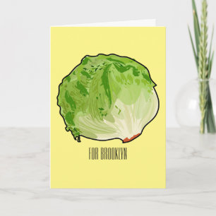Lettuce cartoon illustration  card