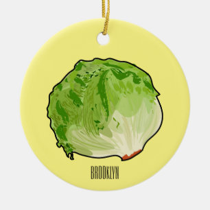 Lettuce cartoon illustration ceramic tree decoration