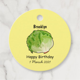 Lettuce cartoon illustration favour tags