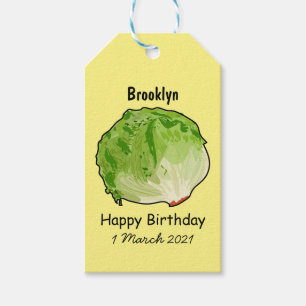 Lettuce cartoon illustration gift tags