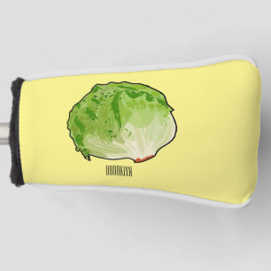 Lettuce cartoon illustration  golf head cover