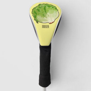 Lettuce cartoon illustration golf head cover