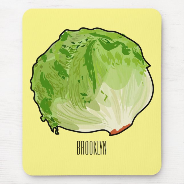 Lettuce cartoon illustration  mouse mat (Front)