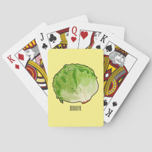 Lettuce cartoon illustration playing cards