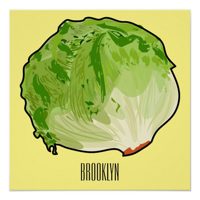 Lettuce cartoon illustration  poster (Front)