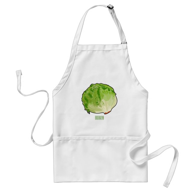 Lettuce cartoon illustration  standard apron (Front)