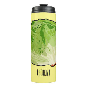 Lettuce cartoon illustration thermal tumbler