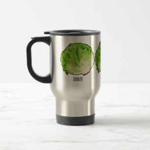 Lettuce cartoon illustration travel mug
