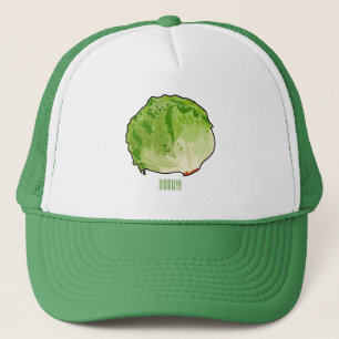 Lettuce cartoon illustration trucker hat