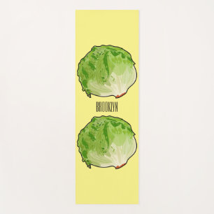 Lettuce cartoon illustration yoga mat