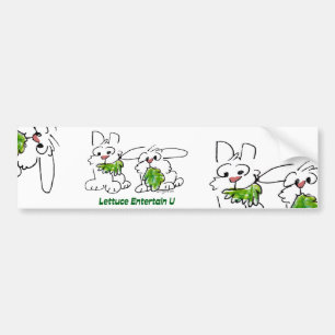 Lettuce Entertain U Cartoon Rabbits Bumper Sticker