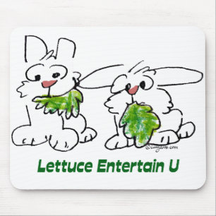 Lettuce Entertain U Cartoon Rabbits Mouse Mat