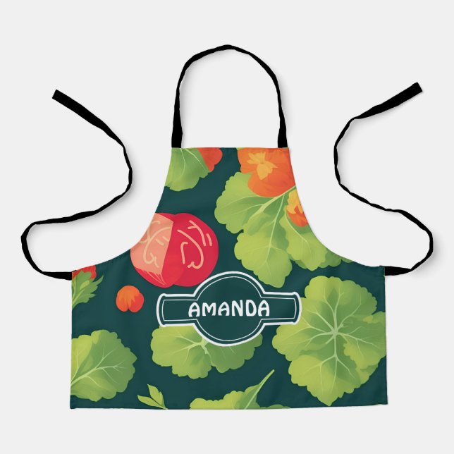 Lettuce Geometric Colourful Personalised Pattern Apron (Front)