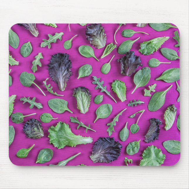 Lettuce Greens on Purple Mouse Mat (Front)