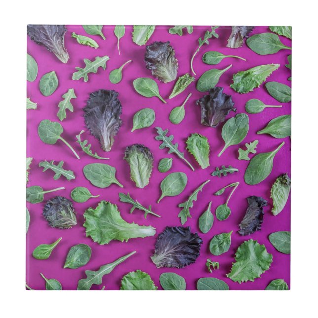 Lettuce Greens on Purple Tile (Front)