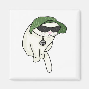 Lettuce hat cat meme magnet
