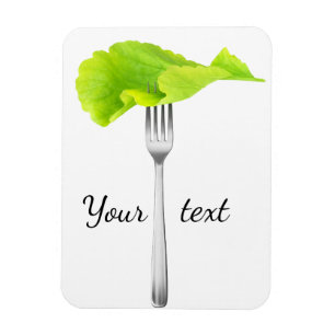 Lettuce leaf on a fork magnet