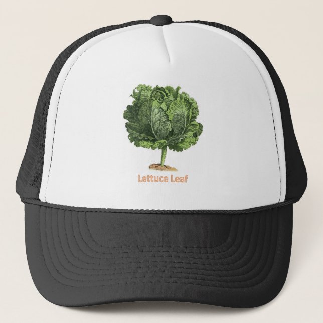 "Lettuce Leaf" Vintage lettuce image Trucker Hat (Front)
