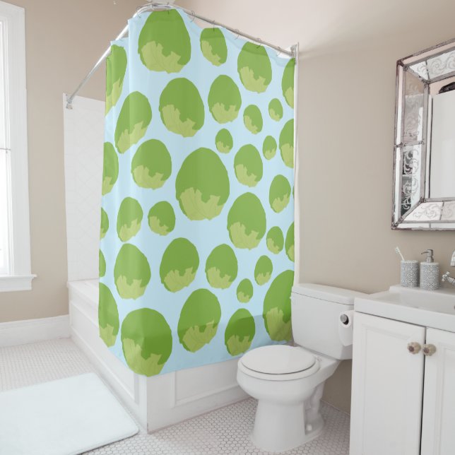 Lettuce Pattern Shower Curtain (In Situ)