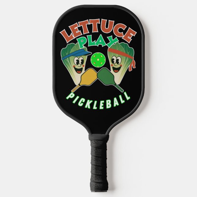 Lettuce Play Pickleball Game On! Pickleball Paddle (Front)