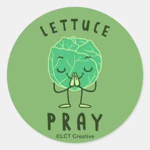 Lettuce Pray Classic Round Sticker